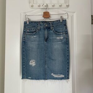 AG Erin Raw Hem Distressed Pencil Skirt Size 25